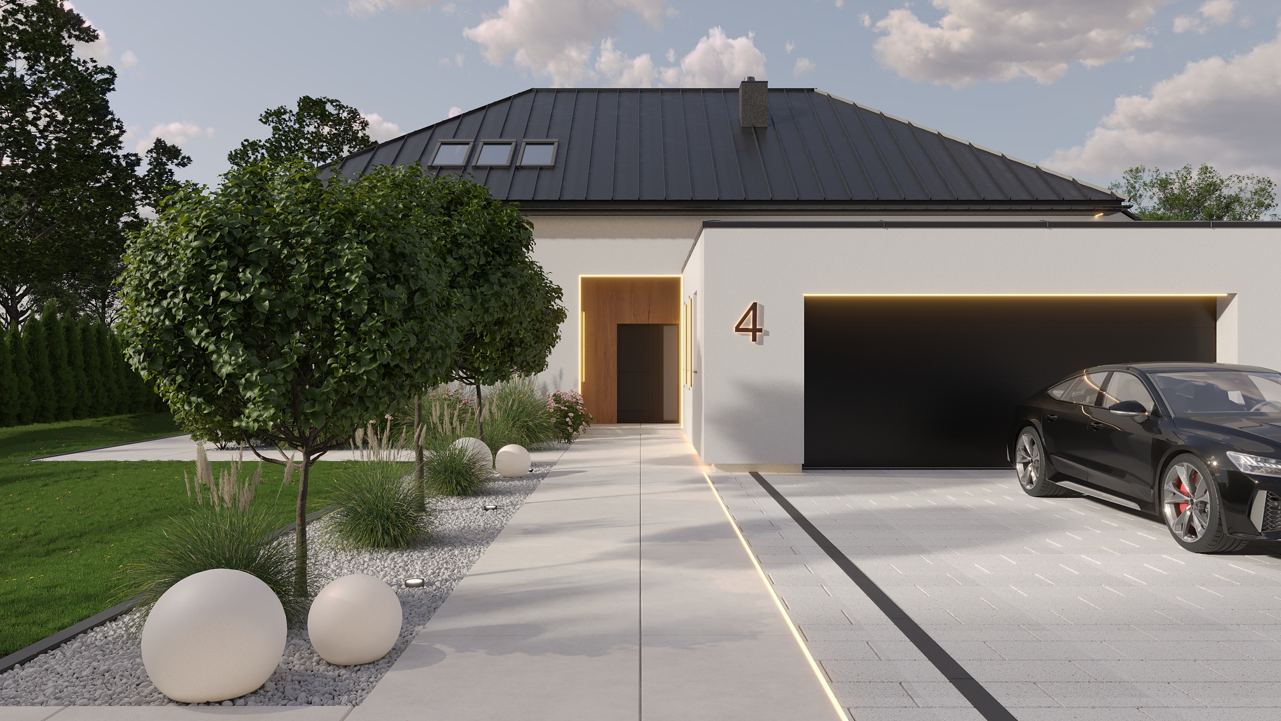 Wizualizacja projektu: Projekt elewacji i otoczenia